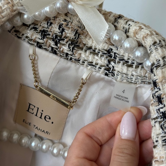 Elie Tahari Long Plaid Pea Coat - Picture 2 of 9